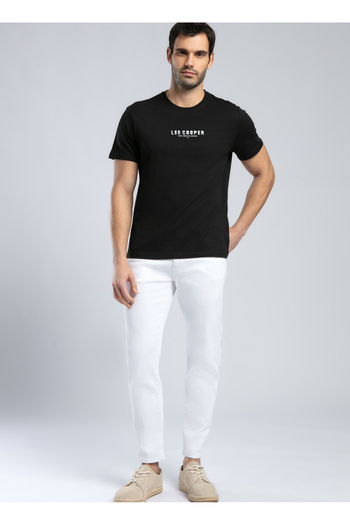Lee Cooper Ανδρικό μπλουζάκι με στρογγυλή λαιμόκοψη μαύρο 252 LCM 242024 PATRICO BLACK