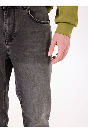 SSEINSE Normal Bel Normal Paça Slim Fit Antrasit Erkek Denim Pantolon PJI1323SS