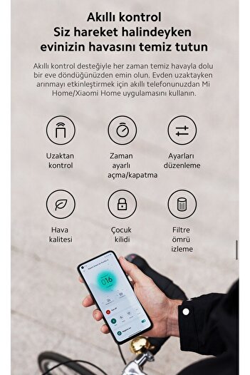 Xiaomi Hava Temizleyici | 3ü 1 Arada Yüksek Verimli Filtre | Şık Tasarım | Akıllı Kontrol
