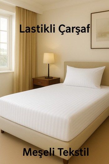 MEŞELİ TEKSTİL 83 Thread Count Single Cotton Satin Striped Luxury Hotel Fitted Sheet 90X190 |   Quick Dry