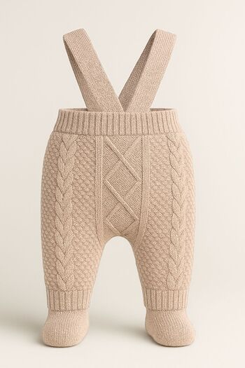 Minytrendy Baby Girl Boy Newborn Jumpsuit Knitwear Adjustable Strap Salopet Booties Trousers Baby Gift