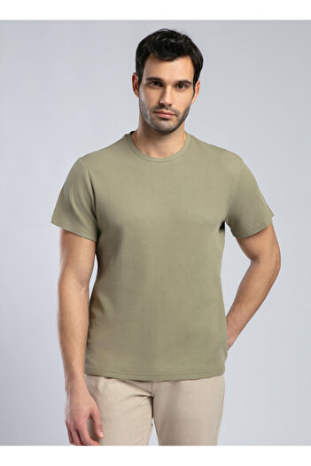 Lee Cooper Round Neck Light Khaki Men's T-Shirt 252 Lcm 242007 Conroy A. Khaki