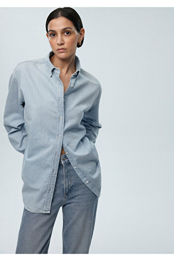 Mavi Maddie Iconic Shirt - Ice Jean Boyfriend Model 1210527 -87095