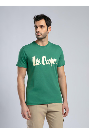 Lee Cooper Crew Neck Green Men's T-Shirt 252 Lcm 242001 Londonlogo Green