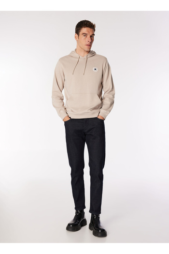 Converse CORE CHUCK PATCH HOODIE FT PAPYRUS Bej Lastikli Bel Regular Fit Düz Kadın Eşofman Altı