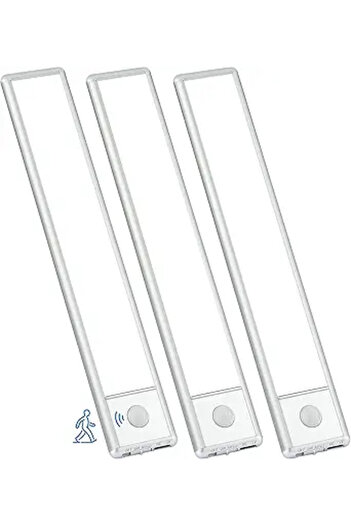 Yelejoy 3-Pack Motion Sensor Under Cabinet Lighting,8-in Magnetic Rechargeable,Wireless Light Bar