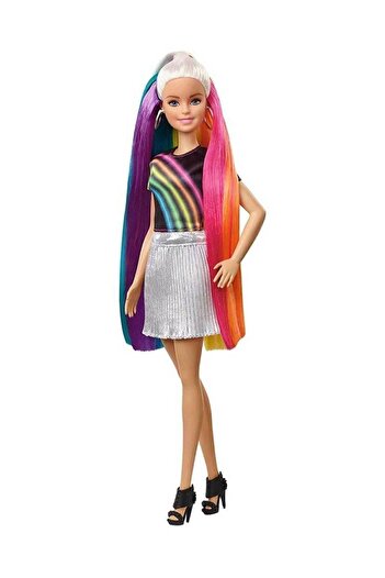Barbie Gökkuşağı Renkli Saçlar Bebeği