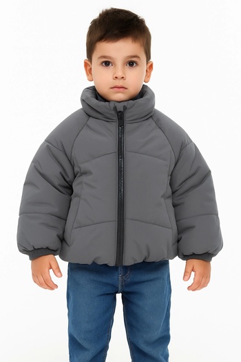 Kidmark Çocuk Modası Children's Unisex Zippered Stand Collar Puffer Jacket