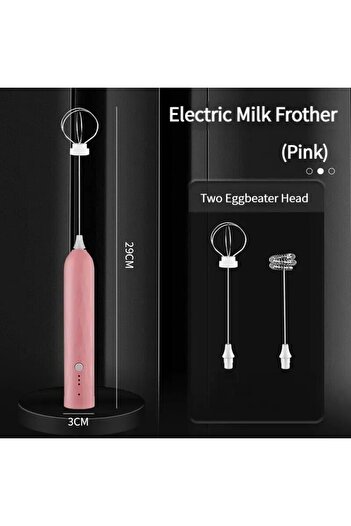 Choice pink 1 PCS Electric Milk Frother Portable Egg Beater USB Rechargeable Handheld Coffee Blender Milk S