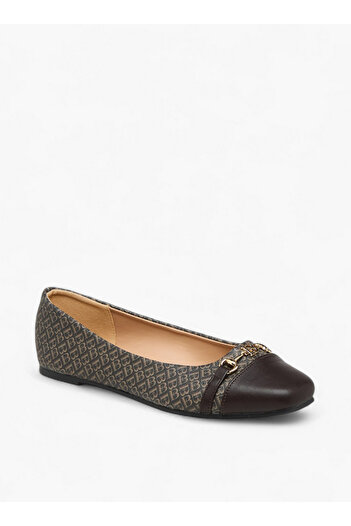 Flora Bella by Shoexpress Monogram Print Slip-On Ballerina Shoes