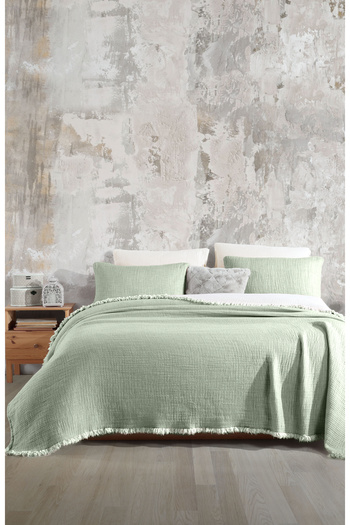 destinyhometex Sage 6-Layer Muslin Single Size 170X230 Quilt/1 Piece 50X70Cm Pillowcase 6-Layer Multi Muslin