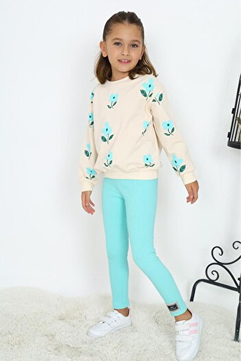 My Kids Wear Floral Patterned Two Thread Set for Girl