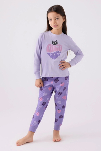 Rolypoly Girl's Purple Long Sleeve Pajama Set