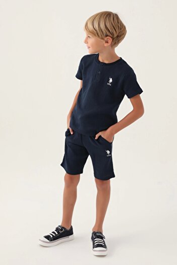 U.S. Polo Assn. Boy's Navy Blue Bermuda Suit