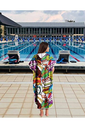 sporsuit Πετσέτα Poncho Lanesa Unisex για προπόνηση κολύμβησης στη θάλασσα με κουκούλα Arena για τα Πρωτάθλημα του Καλοκαιριού και του Χειμώνα