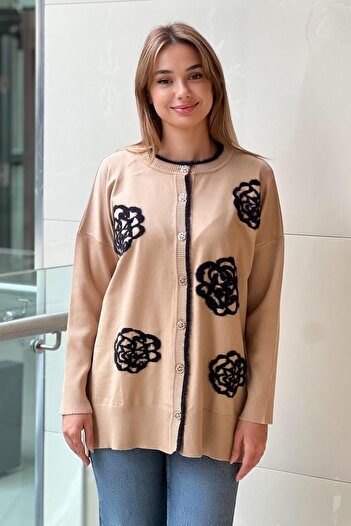Ghisa Rose Detailed Knitwear Cardigan