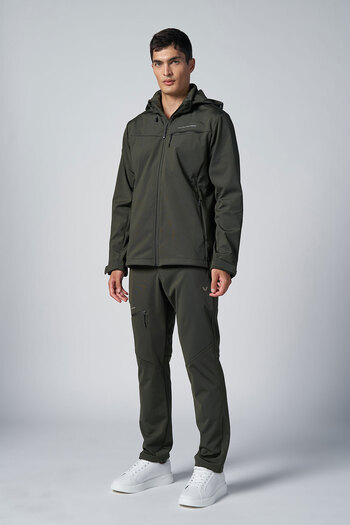 bilcee Men's Khaki Straight Leg Softshell Winter Outdoor Trousers 0335