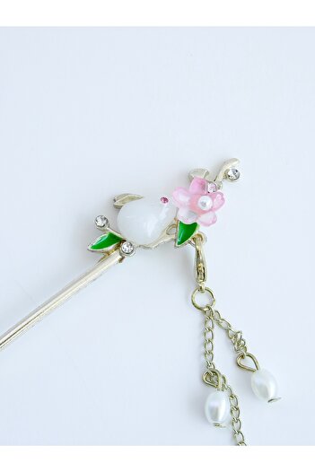 MAHLA Pure Beauty Icon White Rabbit Hairpin, Korean Style Hair Clip