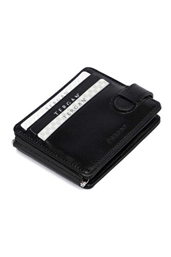 Tergan Black Genuine Leather Unisex Credit Card Holder - S1Kk00001637-B06