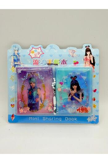 KATREMİA 2-Piece Mini 24-Sheet Water-Silvery Cover Cute Girls Sticker Notebook 6X3 cm