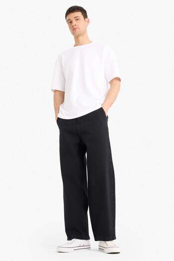 DeFacto Oversize Wide Fit Crew Neck Heavy Fabric Basic Plain Short Sleeve T-Shirt E9798Ax25Au