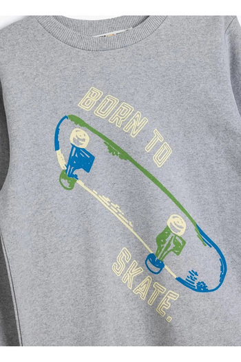 Koton Φούτερ με στάμπα Skateboard - Crew Neck