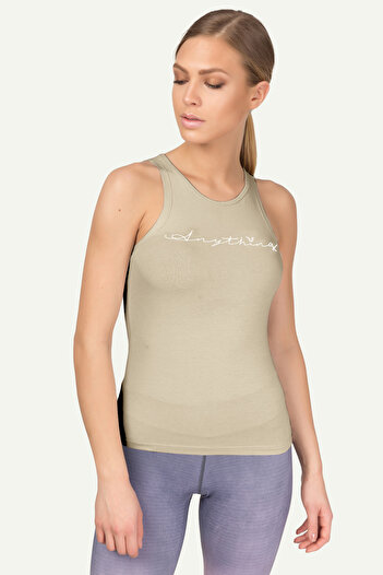 bilcee Brown Cotton Yoga Undershirt - Comfortable Zero Sleeve, Back Detail, Sleeveless Sports & Casual 4018