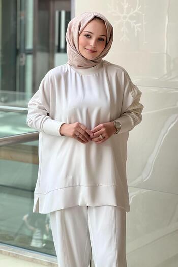 Ghisa Tunic with Knitwear Detail on Collar and Sleeves