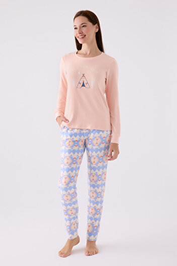 Arnetta Women's Pink Long Sleeve Pajama Set