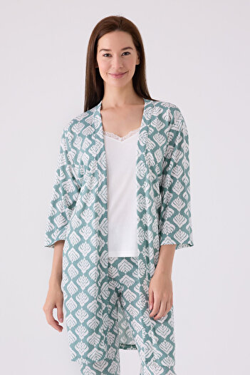Pierre Cardin Women's Green 3-Piece Pajama Set