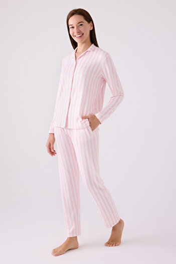 Arnetta Women's Pink Shirt Pajama Set