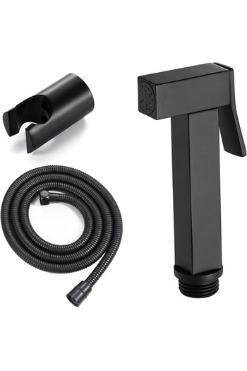 Sanlux Set Duș Igienic Negru Mat – Design Pătrat, Montaj Ușor, Finisaj Modern, vst104