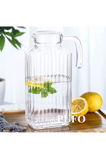 PUFO Elegant Simply glass carafe for water, lemonade or juice, 2L, transparent