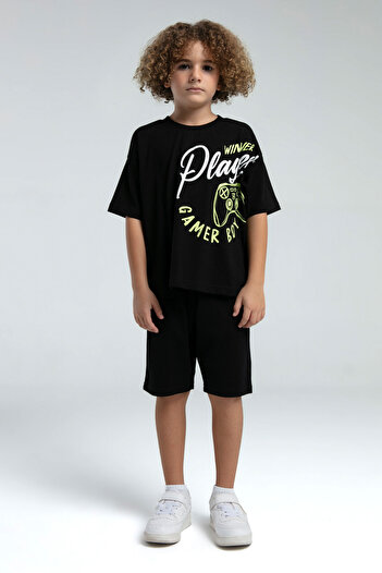 Rolypoly Boy's Black Bermuda Suit