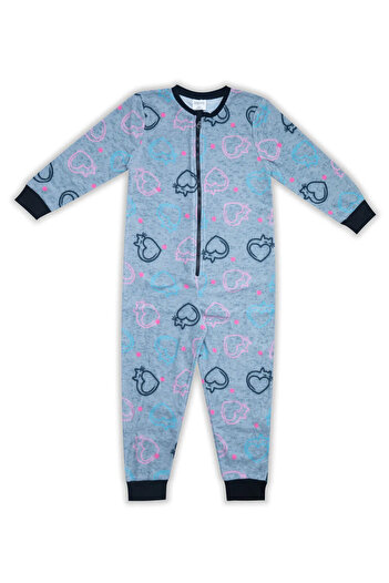 Rolypoly Girls' Fleece Jumpsuit Gray
