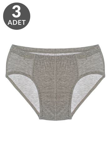 TOLIN 3 Pack Men's Cotton Gray Melange Single Jersey Underwear 213