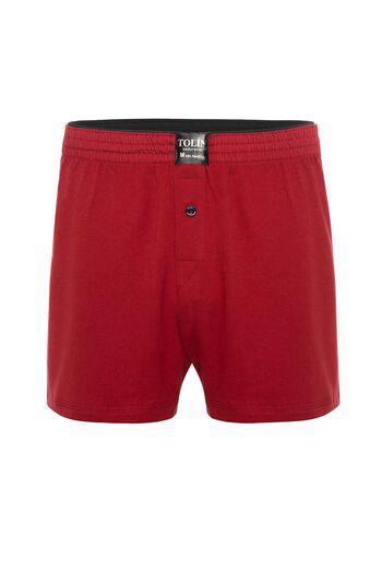 TOLIN 100% Cotton Men's Claret Red Single Jersey Shorts Boxer 415br