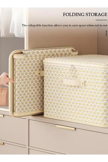 fun zone 2PCS Foldable Closet Storage Box with Zipper Lid