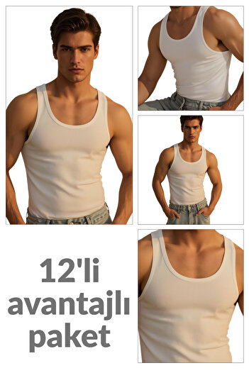TOLIN White Men &Apos; S Undershirt - 100% Cotton, 12 Pack, Single Jersey 114