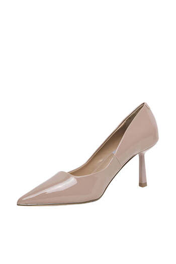 Steve Madden Womens Brynnn Nude Patent Heels