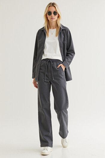 ENZİM JEANS Beli Lastikli Normal Bel Wide Leg Jeans