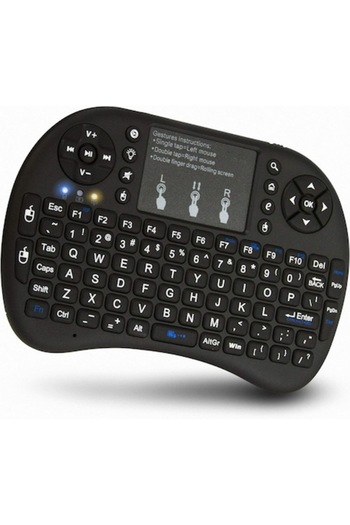 ILA PRODUCT Mini portable wireless keyboard, integrated touchpad, RGB lighting, black