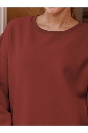 COMBİNE MİCHAİL Γυναικείο φούτερ Dusty Rose Soft Crew Neck Oversize