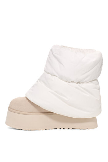 UGG Kadın Süet Topuk Dolgu Neopren Gövde Boğaz Kısmı Çorap Geçmeli Ekru Bot & Bootie 1158275-EKRU
