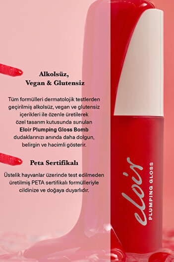 Eloir Lip Plumping Gloss Cherry Bare | Dudak Parlatıcısı Nemlendirici Dolgunlaştırıcı