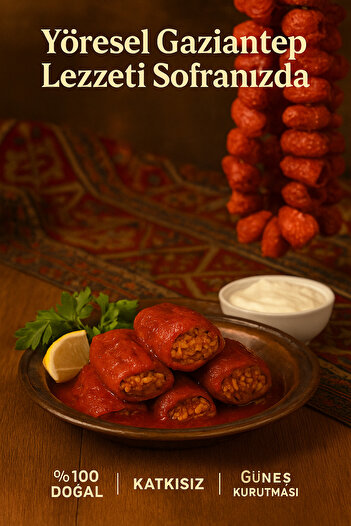 BİZİMHEKİM Gaziantep Sweet Dried Stuffed Pepper 50 Pieces |   100% Natural Sun Drying