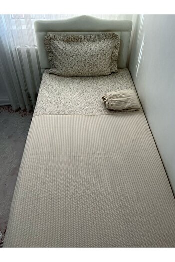 Home Baharın Müjdesi Papatya Çiçek Desenli Fırfırlı Tek Kişilik Pike Takımı
