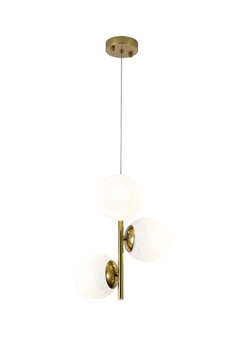 RFAN Pendant, Model N6803-3, With 3 Shades, 3 x E27, Adjustable Height, Gold