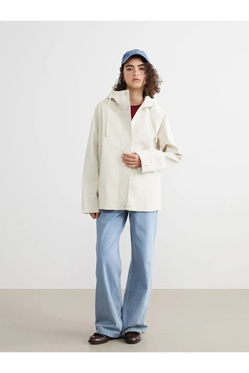 LC Waikiki Xside Hooded Oversize Leather Look Women's Raincoat