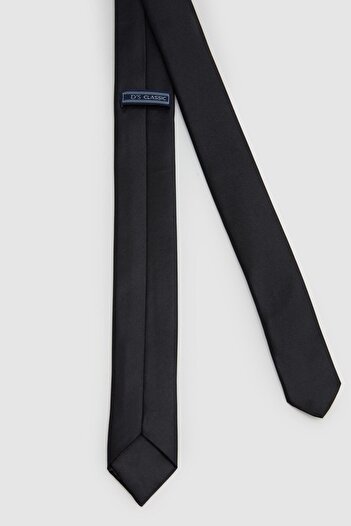 D'S Damat Ds Damat Black Plain 4 cm Tie